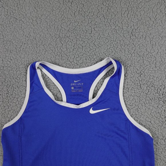 NIKE Dri Fit Tank Top Womens Small Blue Razor Back Pullover Running Tennis Golf - Picture 2 of 12